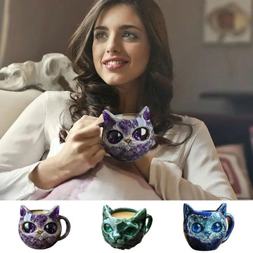 Cat Tea Mug Coffee Mug Tea Cup Cute Water Tumbler Large Caliber Drinking Cup Cappuccino Cup Coffee Tea Milk Mug Water Cup