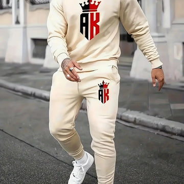 Men's Autumn Winter Long Sleeved Sweater Pants Set Comfortable Breathable Casual Fashion T-Shirt Outdoor Street Clothing for Men