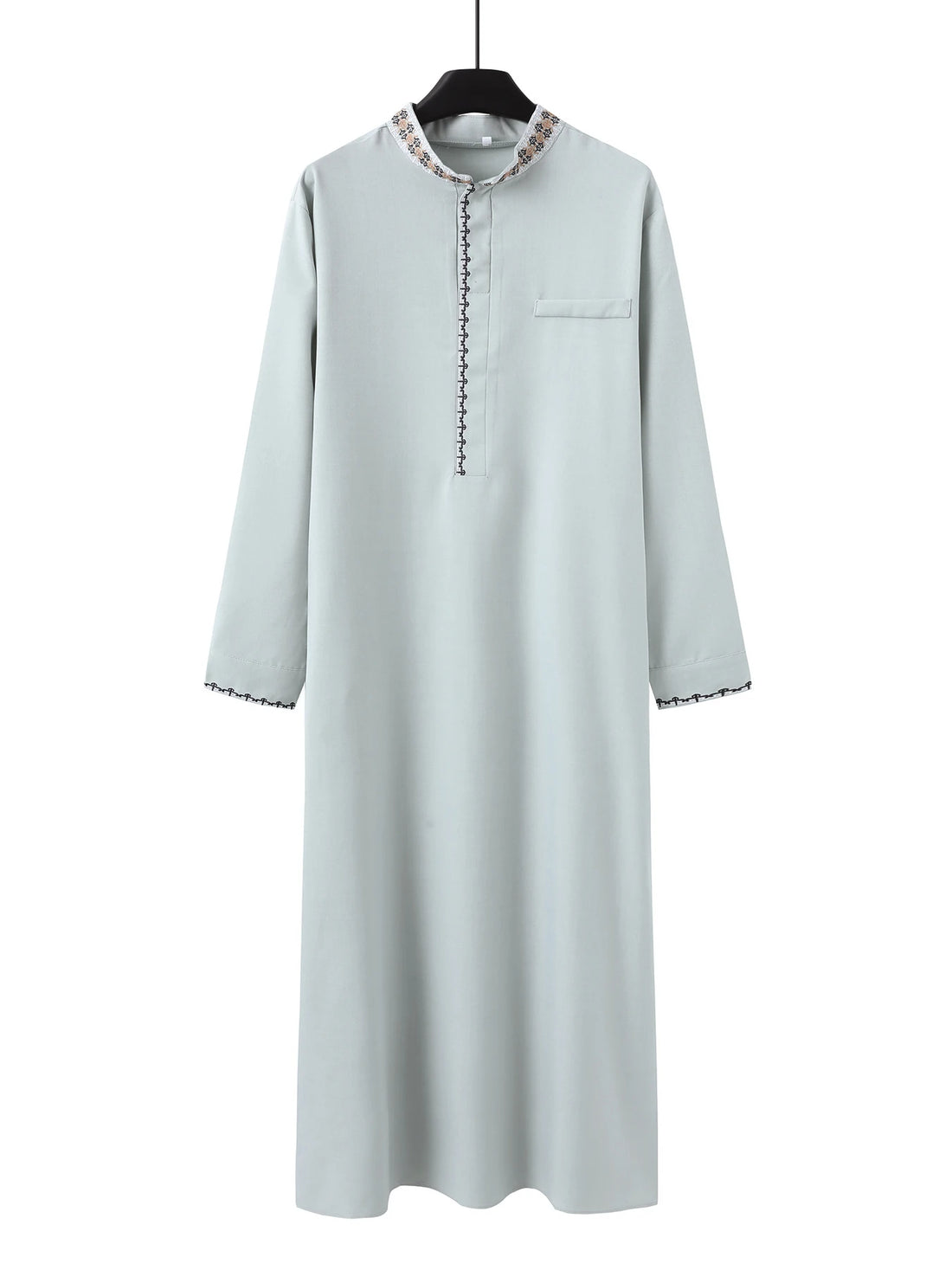 Islamic Muslim men's long sleeved standing collar embroidered men's traditional casual robe