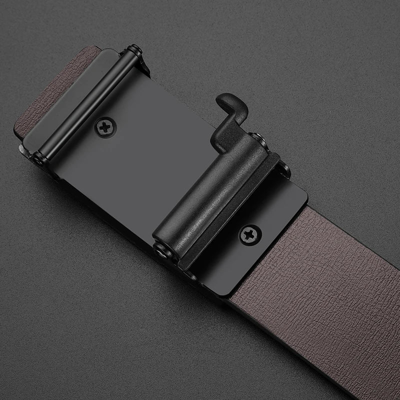 Men's automatic buckle belt leather brand premium belt