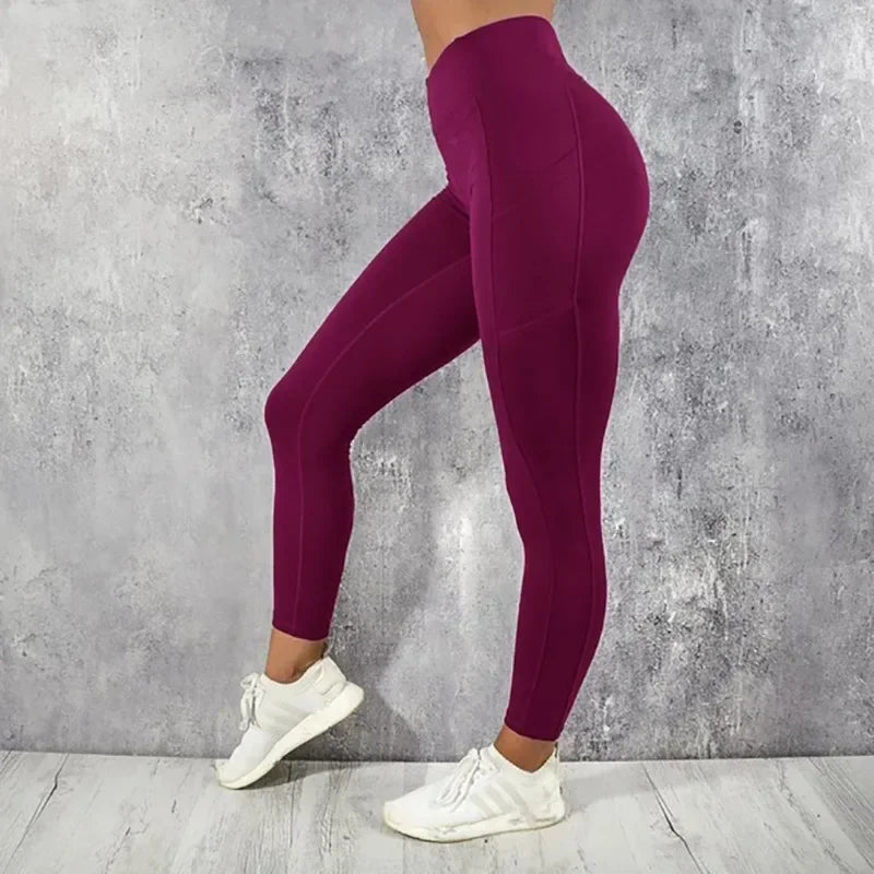 Yoga Fitness Women Leggings High Waist Tights with Pocket Gym Workout Running Stretchy Sexy Butt Liftting Casual Skinny Pants - OneLoveCanada