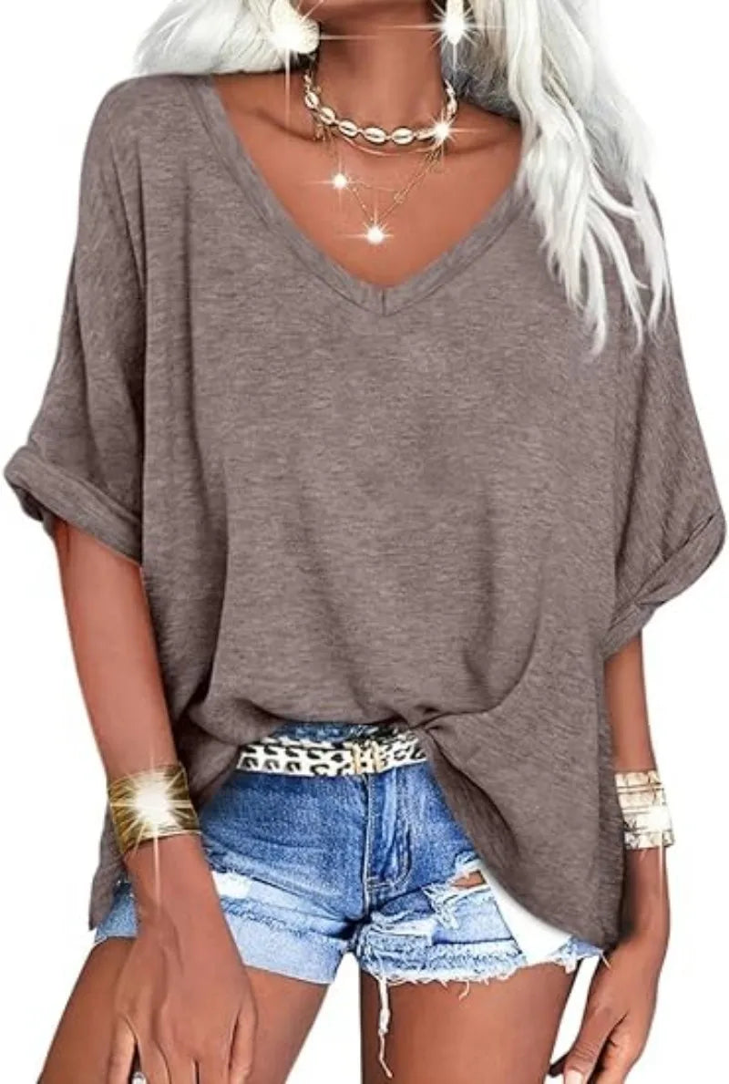 Women's Casual Tops SMS T-shirt 2025 Summer New Loose T Shirt Top For Women Topy Z Krótkim Rękawem Футболка Женская Хлопок - OneLoveCanada
