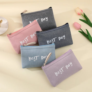 Small and cute letter cosmetic bag zipper opening travel mobile phone bag portable leisure shopping coin purse