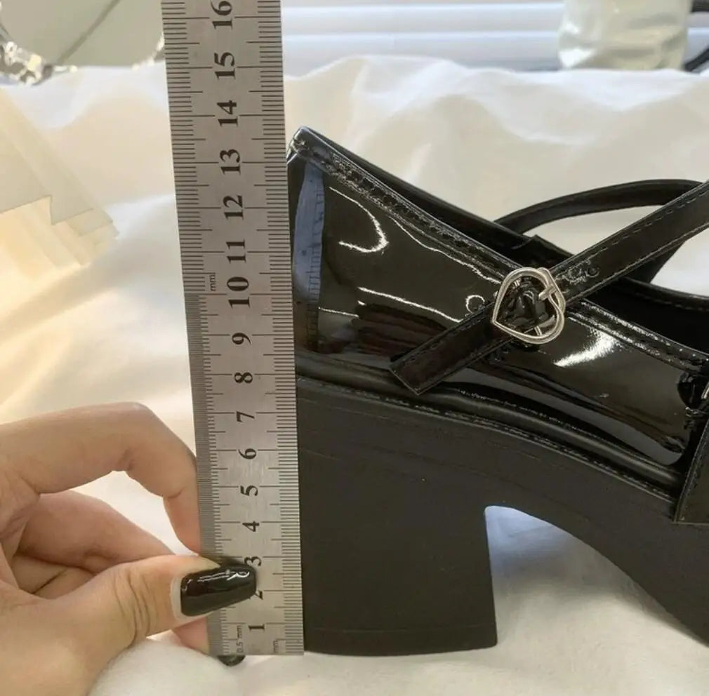 Women's Chunky Heel Mary Janes Shoes Spring Round Toe Pumps Platform Shoes for Women Dress Students Women's Lolita Heeled Shoes