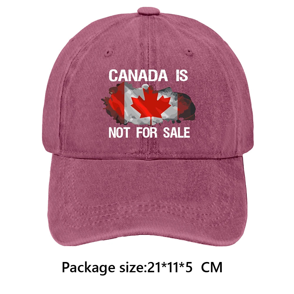 Canada Is Not for Sale Hat Retro Letter Embroidery Breathable Baseball Cap Outdoor Sports Trucker Hat for Hiking Fishing Sun Hat - OneLoveCanada