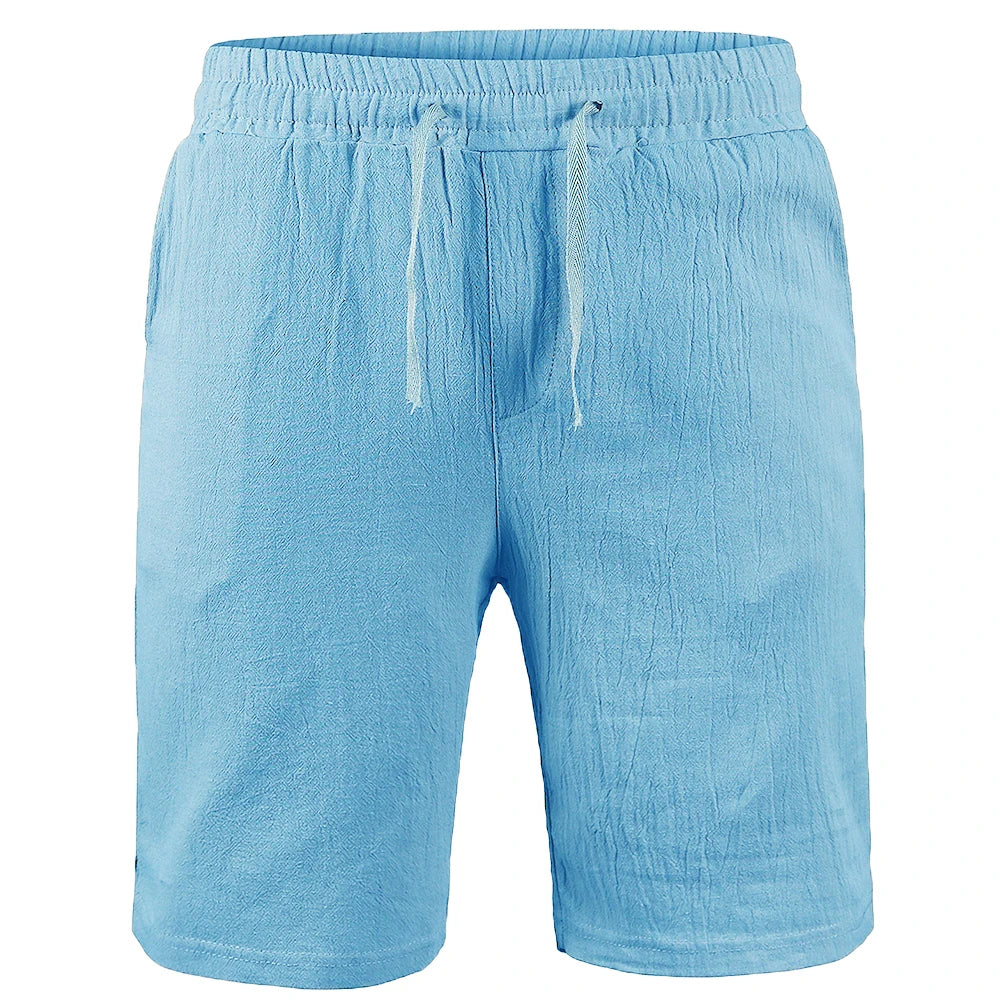 Men's Shorts Summer Breathable Beach Shorts Solid Color Loose Casual Lace up Bottoms Lightweight Comfortable shorts