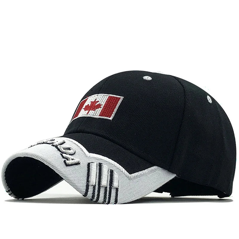 Canada Flag Baseball Cap Men Women Embroidered Outdoor Sports Sun Fashion Snapback 3D Maple Leaf Hip Hop Dad Hats Gorras H054 - OneLoveCanada