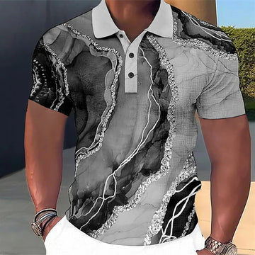 Men'S Polo T-Shirt 3d Colorful Printed Fashionable Men'S Clothing Summer Street Designer Short Sleeve Oversized Shirt And Blouse