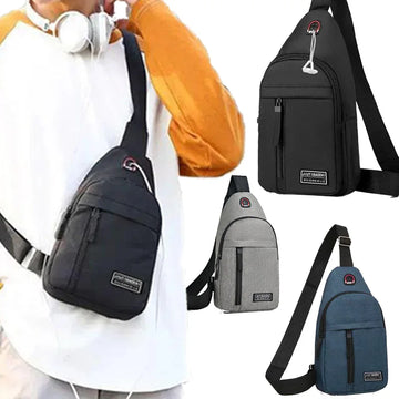 Men's New Nylon Canvas Chest Bag - Casual and Sports Style Single Shoulder Crossbody Bag with Chest Straps