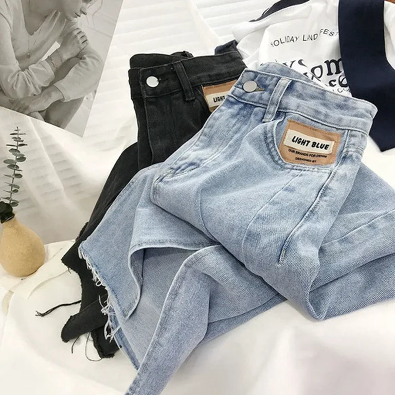 Women Summer High-waist A- shaped Skirt Side Split Irregular Medium-length Slimming Cotton Fabric Trendy