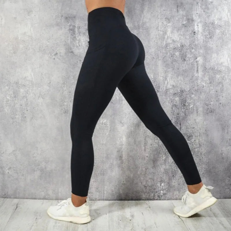 Yoga Fitness Women Leggings High Waist Tights with Pocket Gym Workout Running Stretchy Sexy Butt Liftting Casual Skinny Pants - OneLoveCanada