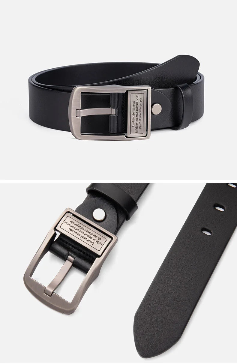 Hot selling synthetic leather men's waist belts Multiple pin buckle business fashion pants belts for man gift 3.8cm*120cm
