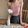 2025 Casual Women Halter Crop Tops Summer Sleeveless Camis Backless Strap Tank Top Slim Solid Short Female Tube Cropped Vest - OneLoveCanada