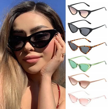 Vintage Cat Eye Sunglasses for Women Small Frame Retro Sunglasses UV400 Protection Eyewear Fashion Trendy Streetwear Shades