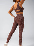The women's leopard print high waisted yoga set is an ideal choice for fitness enthusiasts and daily wear - OneLoveCanada