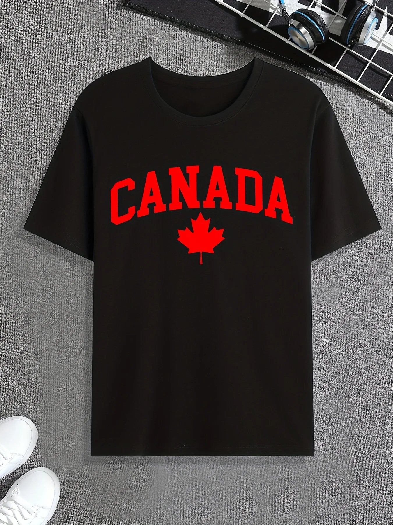 Women's Casual Trendy Creative "CANADA" Graphic Print Comfortable Crew Neck Short Sleeve T-shirts, Summer Stylish Tees