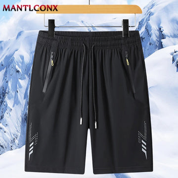 New Quick Dry Elastic Running Shorts with Zipper Pockets Casual Shorts Men's Summer Shorts for Men Gym Training Workout Hiking