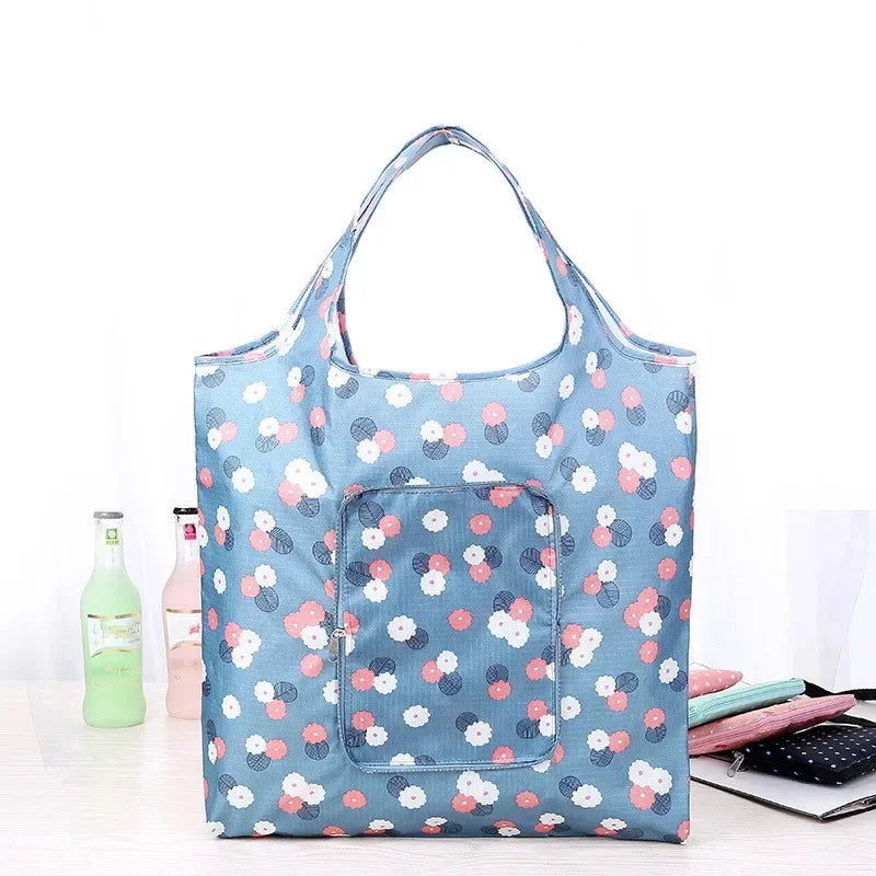 Fashion Eco Friendly Folding Shopping Bag Women's Handbags Waterproof Foldable Reusable Household Tote Bags Storage Bags