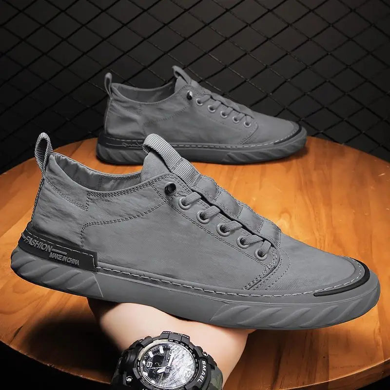 2024 Spring New Breathable Ice Silk Old Beijing Cloth Shoes Versatile Shoes Fashion Trend Men's Casual Canvas Board Shoes