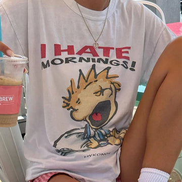 90s Retro Cartoon Graphic Tees Hippie Funny T Shirt Summer Fashion Oversized Streetwear Tops Women Y2k Grunge Aesthetic Clothes