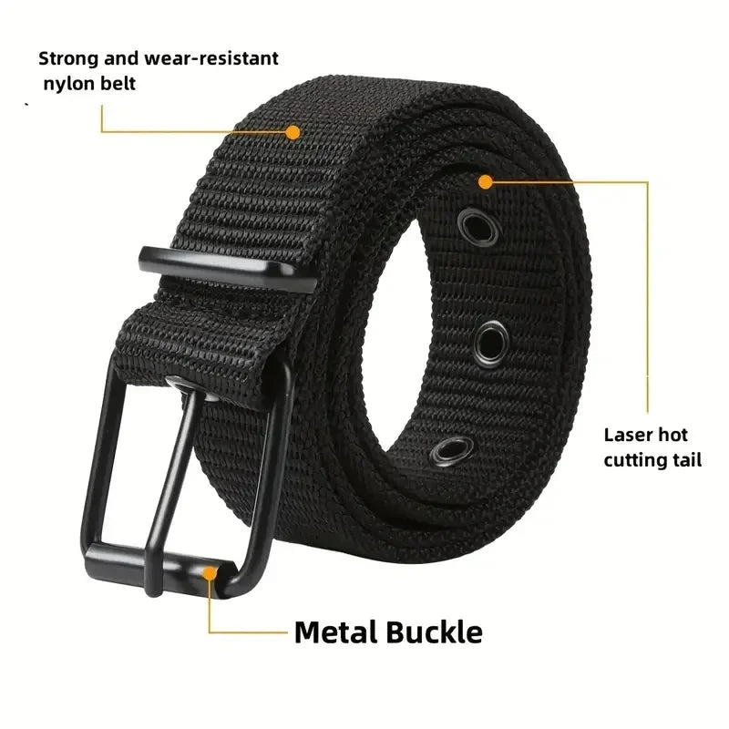 New Canvas Belt Men Tactical Belts Selling Men's Outdoor Sport Simple Practical Weave Nylon Canvas Cowboy Pants Women Belt