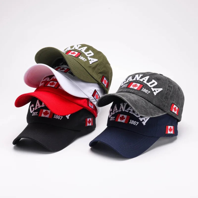CANADA Embroidered Baseball Hat Maple Leaf 1967 Decorative Outdoor Sunscreen Duck Tongue Hat for Men and Women - OneLoveCanada