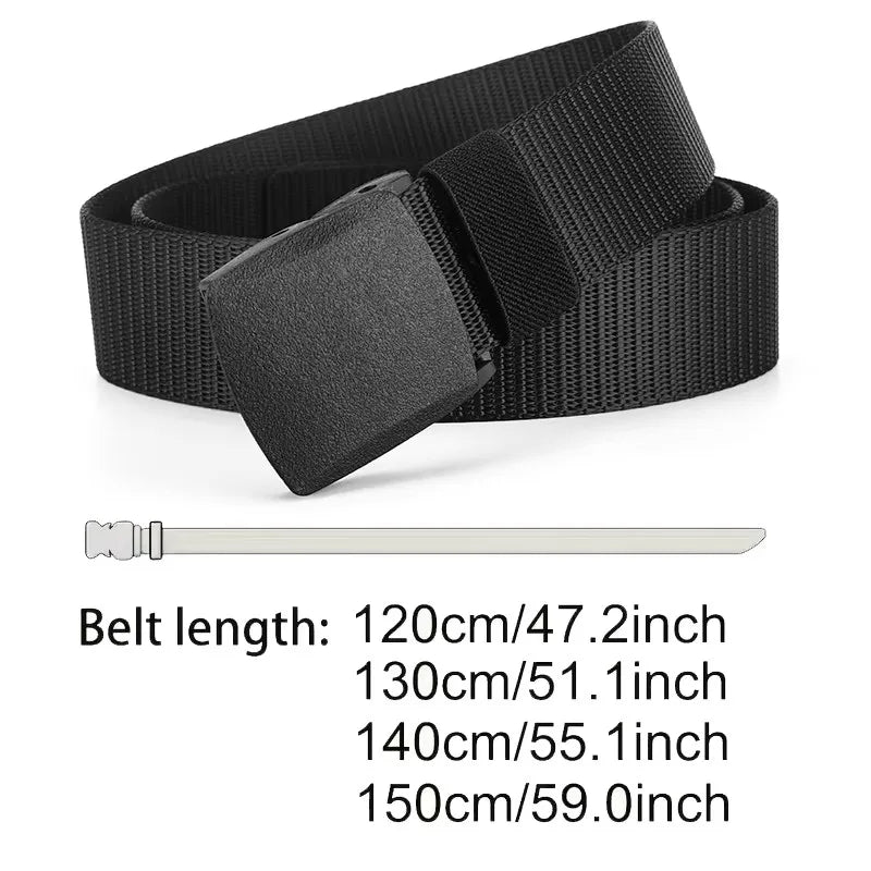 Nylon Belt Automatic Buckle Outdoor Sports Multifunctional Tactical Canvas Belts Light Comfortable Non-metal Belt For Men Women