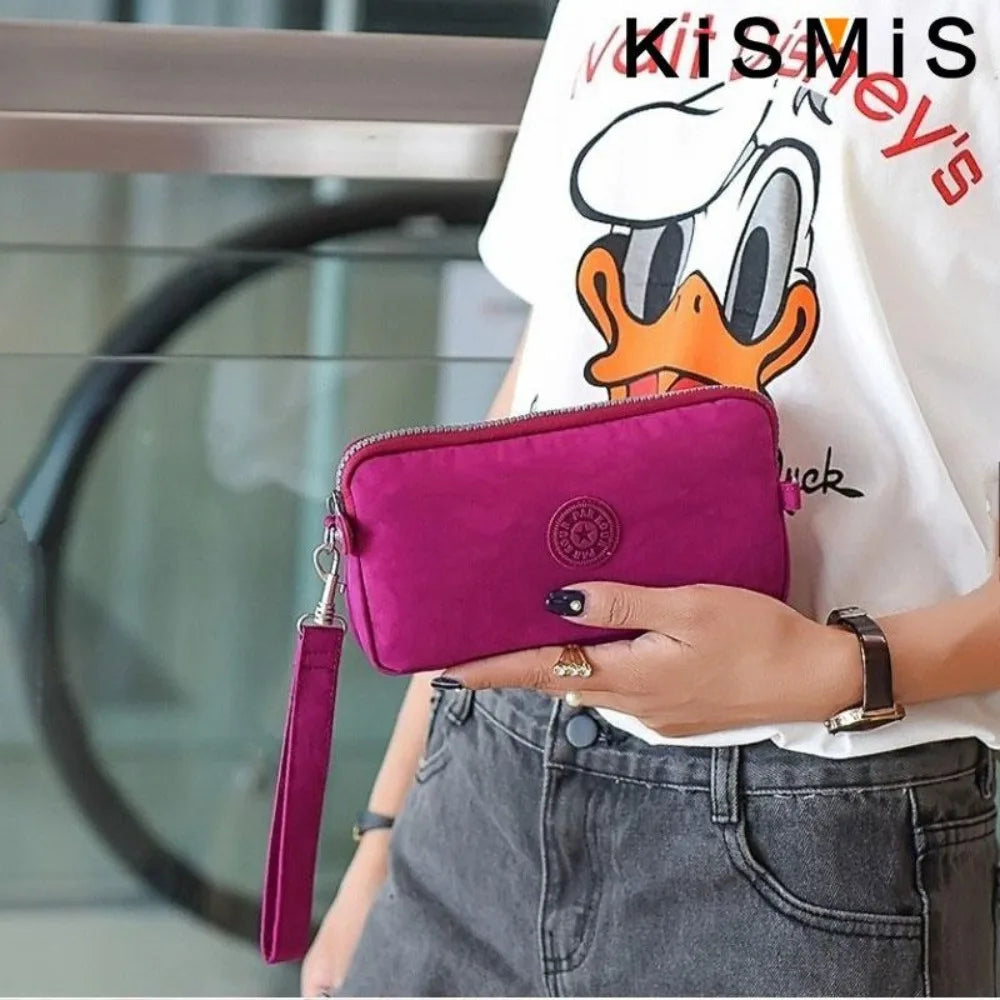 Women Wallet Credit Card Key Phone Holder Zipper Purses and Handbags Designer Wristlet Waterproof Nylon Clutch Bag Coin Purse