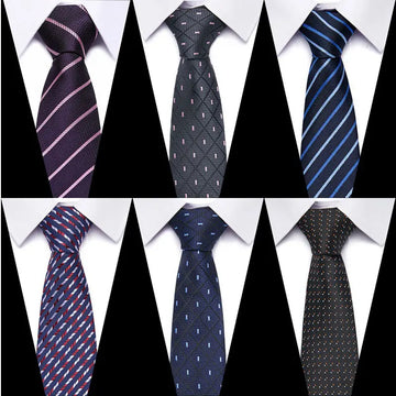 Wholesale Fashion Luxury 7.5 cm Tie For Man Blue Purple Striped Plaid Business Necktie Suit Accessories Cravat Fit Wedding Party