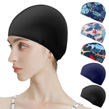 1Pc adult Swimming Cap, Made Of High Stretch Polyester Fabric, Durable And Non Waterproof Fabric, Elastic Shower Cap