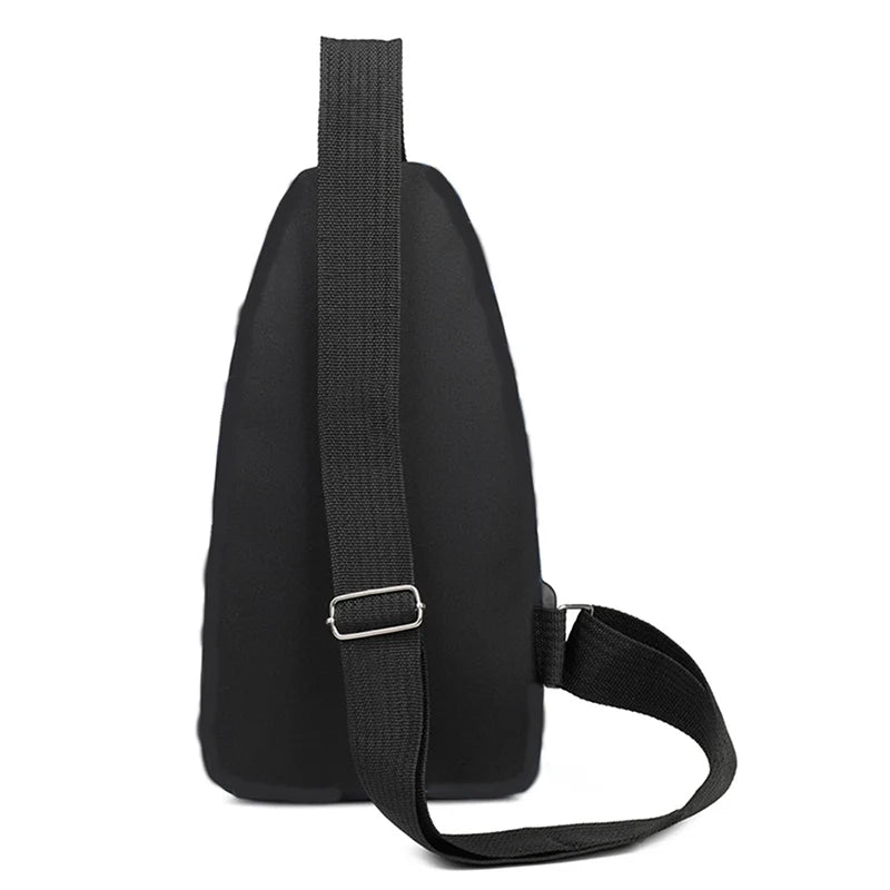 Men's New Nylon Canvas Chest Bag - Casual and Sports Style Single Shoulder Crossbody Bag with Chest Straps