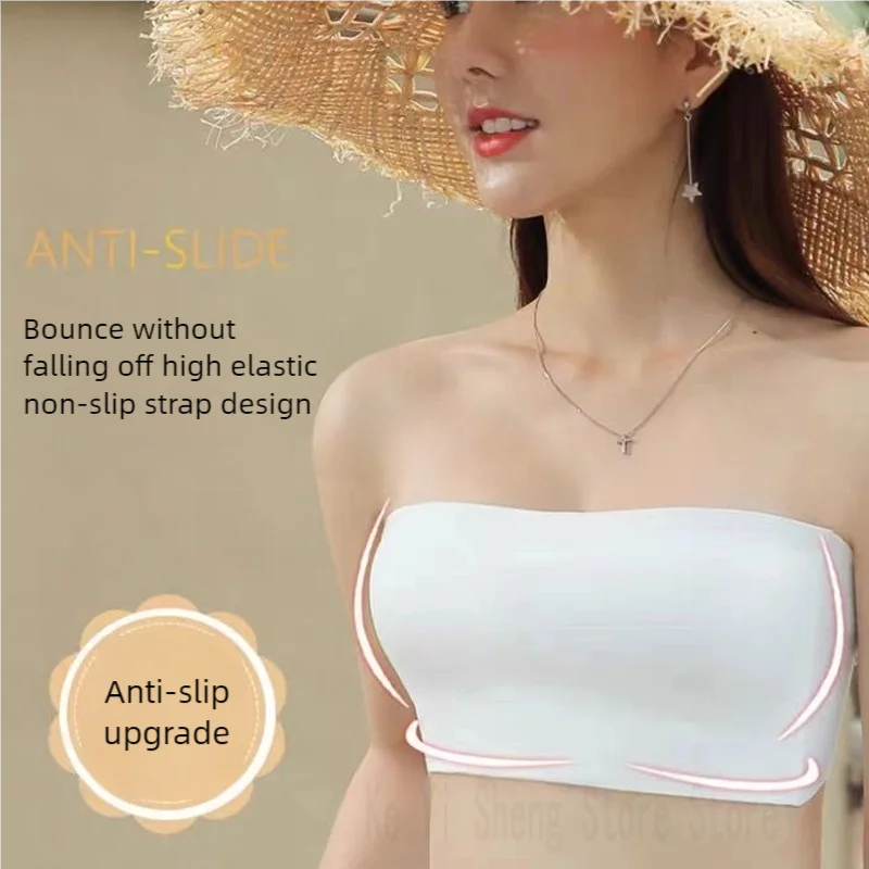 Strapless, beautiful back, seamless, breast wrap, breast wipe, teenage innerwear underwear, women's belt, breast pad bra
