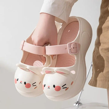 2025 New Cute Cartoon Slippers For Women Fashion Clogs Anti-slip Summer Shoes Girls Street Sandals 2 Way Wear Beach Slides