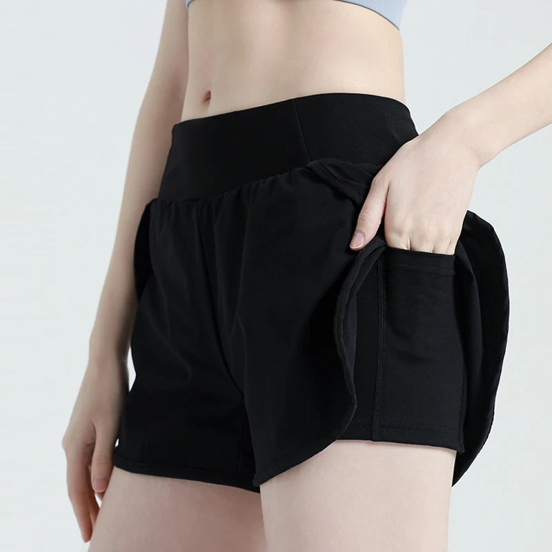 Yoga Shorts For Women Summer Fitness Shorts Biker Workout Running Sports Shorts Female Breathable Sportwear With Pocket - OneLoveCanada