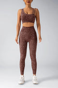 The women's leopard print high waisted yoga set is an ideal choice for fitness enthusiasts and daily wear - OneLoveCanada