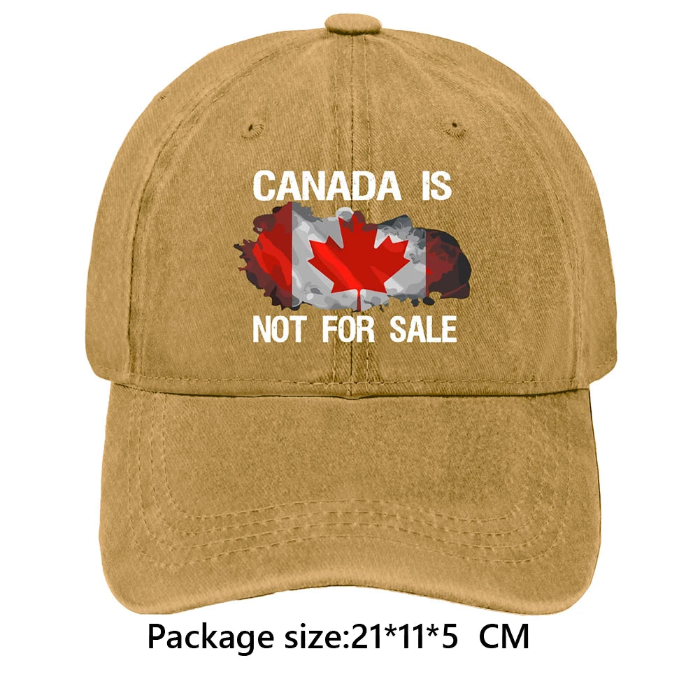 Canada Is Not for Sale Hat Retro Letter Embroidery Breathable Baseball Cap Outdoor Sports Trucker Hat for Hiking Fishing Sun Hat - OneLoveCanada