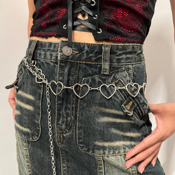 Female belts high-end luxury woman belt Heart Versatile Decoration Goth accessories Y2k belt Punk Waist Chain with Jeans Dress