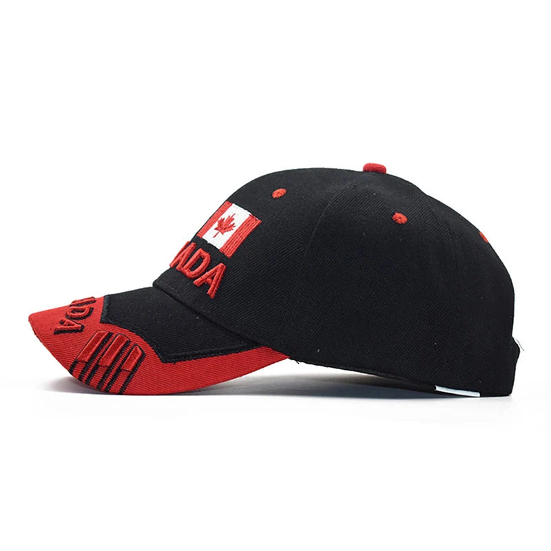 Canada Flag Baseball Cap Men Women Embroidered Outdoor Sports Sun Fashion Snapback 3D Maple Leaf Hip Hop Dad Hats Gorras H054 - OneLoveCanada