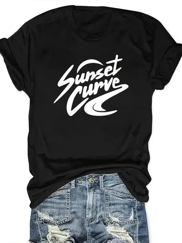 Sunset Curve Shirt Julie and Phantom Sensation Band Adult T-shirt Ghost Band Short Sleeved Women's Classic Design