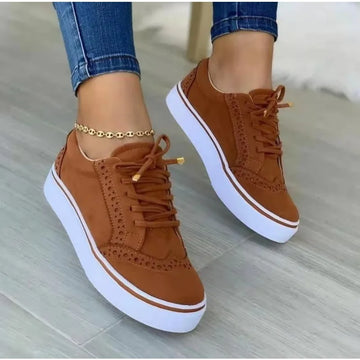 2024 New Sneakers Women Flat Casual Sneaker Spring Fashion Versatile Lace Up Walking Women Shoes Zapatos De Mujer