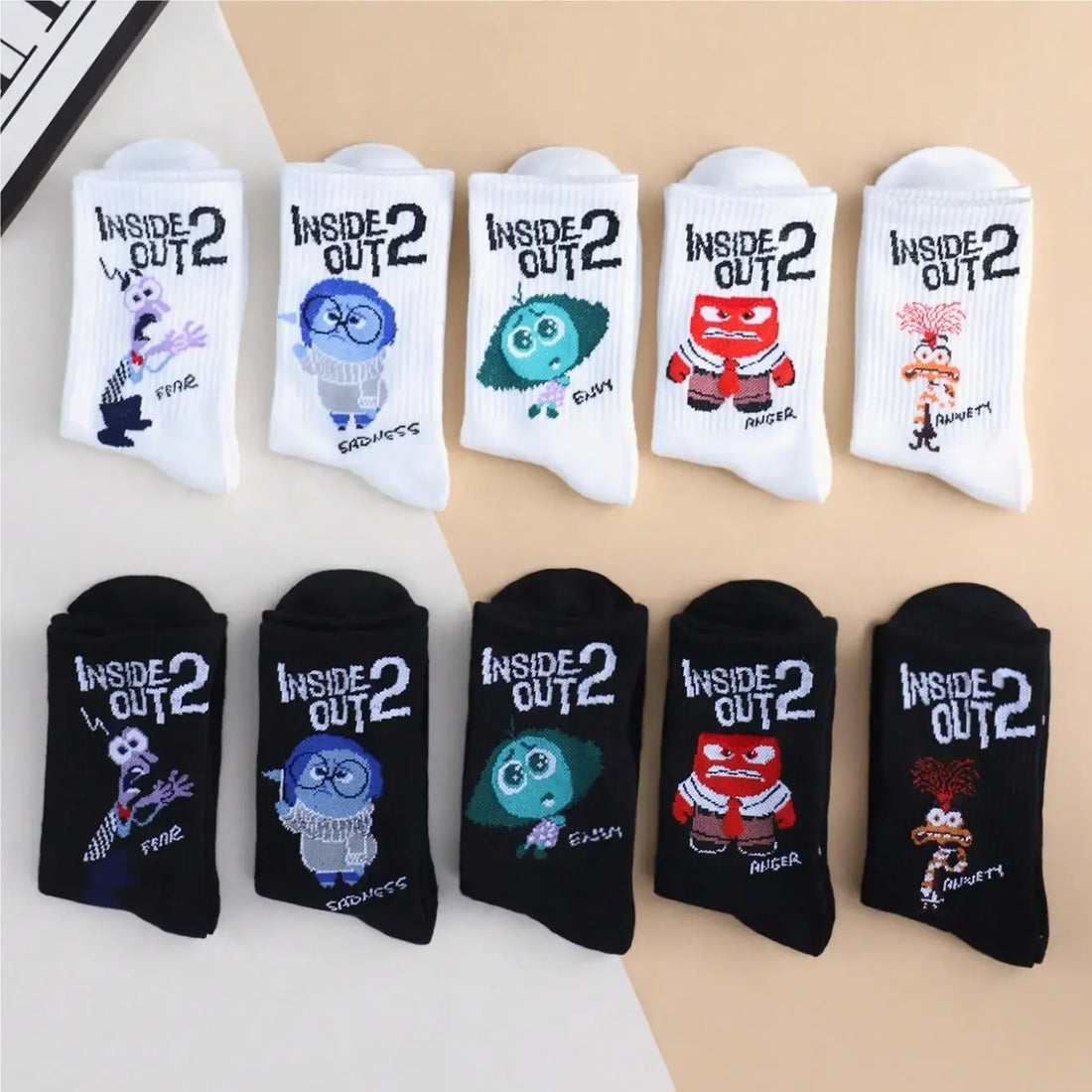 5/10 Pairs of High-Quality Men Women's Novel Cartoon Pattern Sports Socks Exquisite Cute Soft Comfortable Neutral Gift Socks