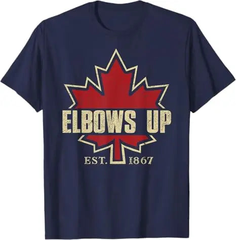 Elbows Up Canada True North Strong Free Proud Canadian T-Shirt Humor Funny Canada Flag Graphic Top Streetwear Clothes Saying Tee - OneLoveCanada