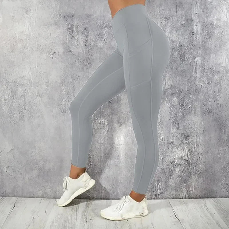 Yoga Fitness Women Leggings High Waist Tights with Pocket Gym Workout Running Stretchy Sexy Butt Liftting Casual Skinny Pants - OneLoveCanada