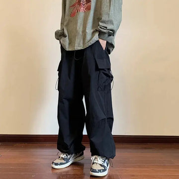 2025 New Men's Overalls Multi-Pocket American Hiphop Pants Men's Ins High Street Spring And Autumn Bunched Foot Assault Pants