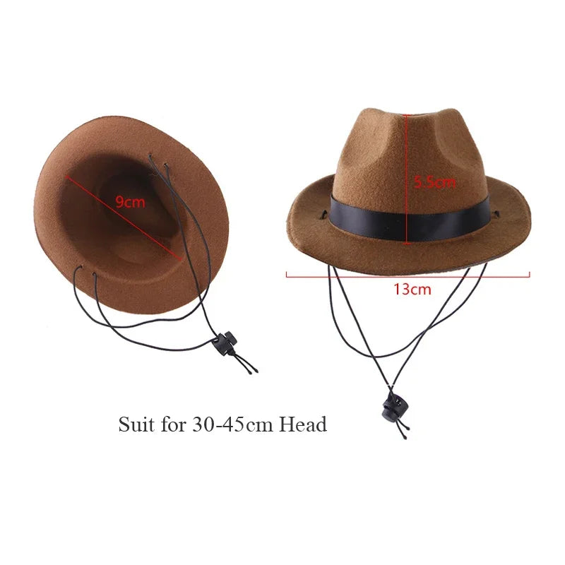Pet Hat Dog Cat Western Cowboy Hat Halloween Pet Outdoor Caps  Funny Retro Photo Prop Dog Accessories Doll Decor Pet Products - OneLoveCanada