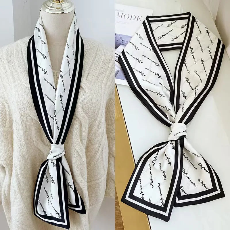 Shirt Decoration Sunscreen Silk Scarfs Female Hair Band Skinny Scarf NeckTies Women Bag Long Scarves Neckerchief Foulard Lady