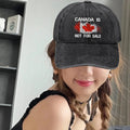 Canada Is Not for Sale Hat Retro Letter Embroidery Breathable Baseball Cap Outdoor Sports Trucker Hat for Hiking Fishing Sun Hat - OneLoveCanada