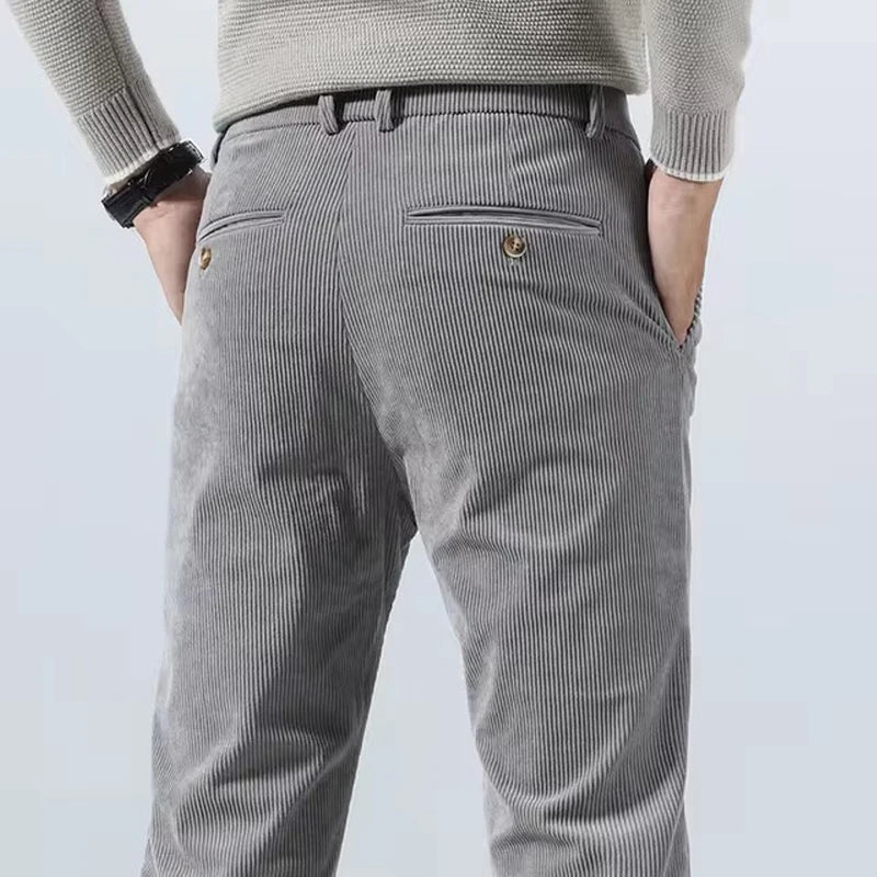 Autumn and Winter Men's Corduroy Trousers New Men's Clothing Stretch Slim Fit Casual Pants Fashion Mens Business Work Pants