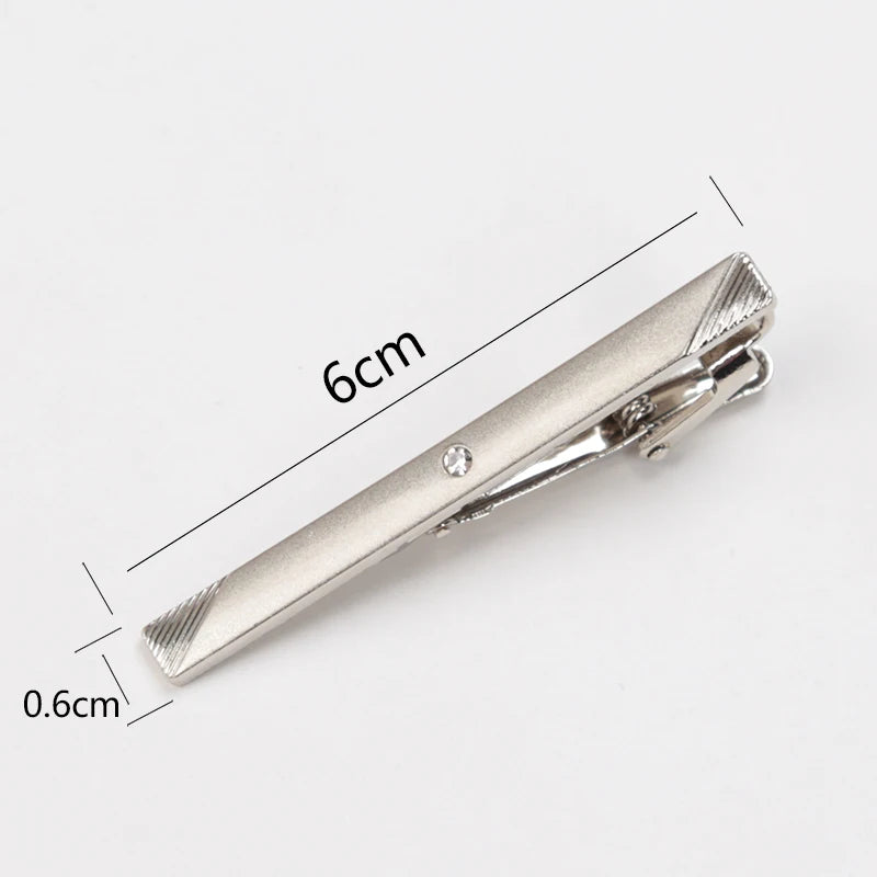 Men Metal Silver Color Tie Clip For Wedding gifts Necktie Clasp Clip Gentleman Ties Bar Crystal Tie Pin For Men's Accessories