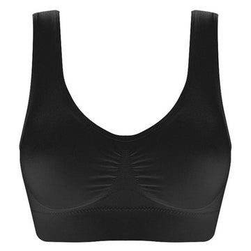 Women Seamless Bras Camisole Underwear Crop Top XXL 3XL Black Pure Color Sports Gym Running Fitness Yoga